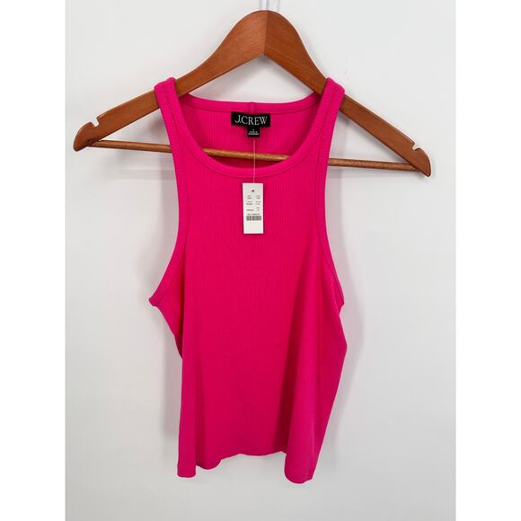 J.CREW NWT Pink New favorite tank top in vintage rib BH925 // S - Picture 1 of 8